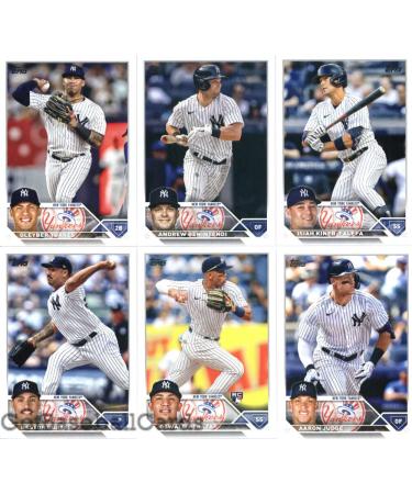 2023 Topps Series 1 New York Yankees Team Set of 9 Cards: Gerrit Cole(#45), Aaron Judge(#62), Josh Donaldson(#64), Oswald Peraza(#94), Nestor Cortes(#143), Isiah Kiner-Falefa(#162), Andrew Benintendi(#197), Aaron Judge(#245), Gleyber Torres(#299) - GotBas