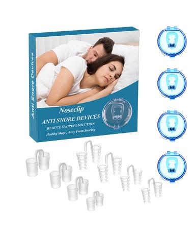 Geasea 12 Pcs Silicone Anti Snoring Devices Snoring Solution Contains 4 Anti Snoring Clips and 8 Nasal Dilators