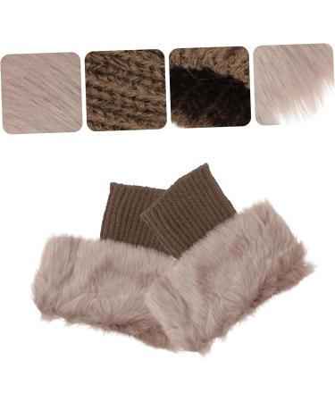 Inoomp Thermal Boot Warmers - 2 Pairs of Fur Knitted Socks & Cuffs for Women | Cozy Acrylic Leg Accessories - Buy Online on GoSupps.com