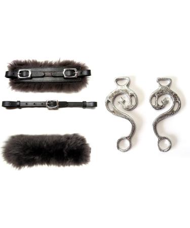 PS Horse Article Set Hackamore Baroque - Silver with Real Sheepskin & Natural Silver Fittings | Premium Equestrian Gear - Buy Online on GoSupps.com