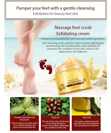 BIOAQUA Foot Care Herbal Massage Scrub- Exfoliating Cream for Delicate Feet Skin 180g - Buy Online on GoSupps.com