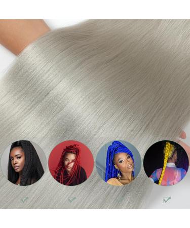 32 Inch Ginger Braided Hair Extensions - 3 Packs Kunsthaar for Box Braids | Synthetic Braiding Hair (Silver#) - Buy Online on GoSupps.com