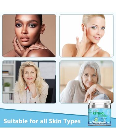 Retinol Collagen Cream with Hyaluronic Acid for Anti-Aging & Moisturizing - Vitamin C+E Face Moisturizer for Firming Skin & Wrinkle Reduction - Natural Ingredients by USA Brand - Buy Online on GoSupps.com