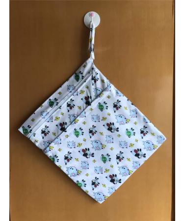 MUMBABY Wet Dry Bag for Baby Cloth Diaper - Reusable with Two Zippered Pockets (Sheep) - Buy Online on GoSupps.com