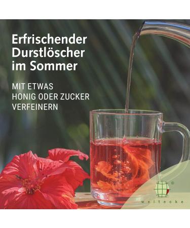 Buy World Corner Bio-Hibiskus Tea 200g - Premium Dried Hibiscus Flowers | Relaxing Fruity-Aromatic Herbal Tea | Imported from Germany | International Shipping Available - Buy Online on GoSupps.com