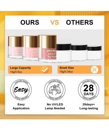 Lavender Violets Dip Powder Nail Kit - 6 Color Autumn Winter Set Long Lasting Nail Art Dipping Powder Color Changing & Large Capacity J206 Amber - Buy Online on GoSupps.com