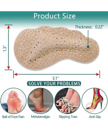 Urwalk Leather Ball of Foot Cushions for High Heels - 2 Pairs for All Day Pain Relief | Non-Slip Metatarsal Pads & Toe Cushions for Forefoot Comfort (Beige + Khaki) - Buy Online on GoSupps.com