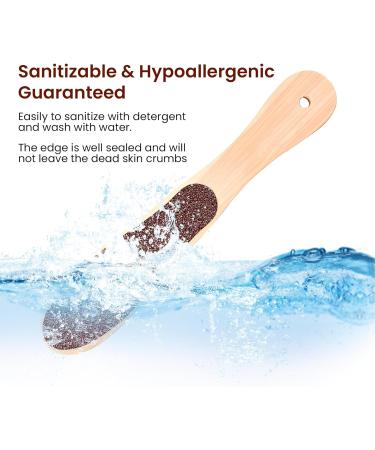 ONEBOOM Foot Files for Hard Skin Natural Foot Scraper with Wood Handle Hard Skin Remover Foot for Men and Women Double Sided Foot Scraper Hard Skin Remover to Eliminates Corns and Calluses - Buy Online on GoSupps.com