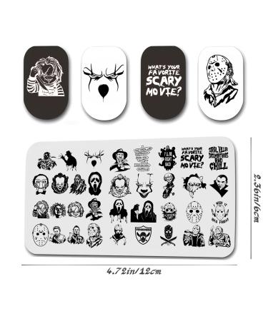 Halloween Nail Stamping Plate & Kit | Scary Movie Characters | DIY Horror Nail Art for Women & Girls - Buy Online on GoSupps.com
