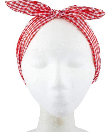 LUX ACCESSORIES Red Blue Chequered Paisley Hair Bandana Headwear - Buy Online on GoSupps.com