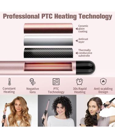 5 in 1 Upgraded Curling Wand with Interchangeable Barrels for Long/Short Hair - LCD Display, Ceramic Coating, Adjustable Temperature - Curling Tongs Iron Set - Buy Online on GoSupps.com