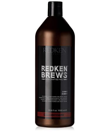 Redken Brews Mens 3 In 1 Shampoo Conditioner And Body Wash 1000ml Cedar 1.00 l (Pack of 1) - Buy Online on GoSupps.com