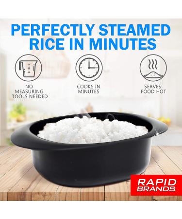 Rapid Microwave Rice Cooker | Cooks Rice Blends in 3 Minutes | Perfect for Dorm, Small Kitchen, or Office | Dishwasher-Safe, Microwaveable, BPA-Free | Black, 1 Pack - Buy Online on GoSupps.com