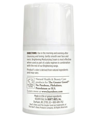 Burt's Bees Brightening Moisturizing Cream 1.8 oz - Natural Hydration for Radiant Skin | International Shipping Available - Buy Online on GoSupps.com