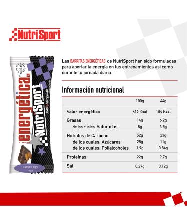  Nutrisport Nutrisport Energy Bar 24 x 44g Chocolate - Buy Online on GoSupps.com
