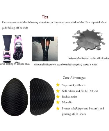 Non-Slip Shoe Pads | Adhesive Shoe Grips & Sole Protectors for High Heels - Black (6 Pairs) | International Shipping Available - Buy Online on GoSupps.com