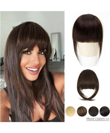 Bangs Hair Human Hair Bangs 3 Clips In Black Blunt Cut Fringe Hair Piece Natural Black Blonde Bang 8" Clip In Hair Extensions Brown Bangs Hair Clip(#1B) - Buy Online on GoSupps.com