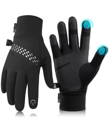 Tmani gloves men women thermal shoes windproof water-repellent hand recurrence winter gloves touchscreen warm bicycle hand shoes running gloves slippery sports gloves black-no.3 s