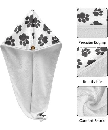 Black Graffiti Paw Dry Hair Cap Set - Quick Drying Towel & Button Headband | Super Absorbent Soft & Comfortable - International Shipping Available - Buy Online on GoSupps.com