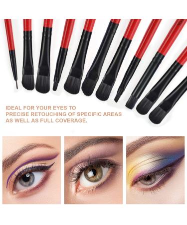 32PCS Red Makeup Brush Set - Complete Cosmetic Brushes for Face Eyes & Lips with Nylon Bag | International Shipping - Buy Online on GoSupps.com