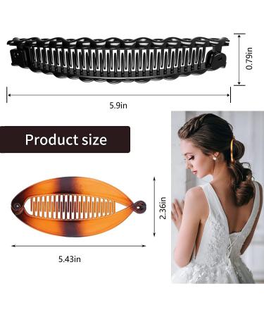 4-Piece Banana Hair Clips for Women - Retro Fishtail Hair Comb Grips (2 Styles) - Buy Online on GoSupps.com
