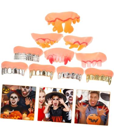 Pretyzoom Fake Dentures - 10 Pieces of Artificial Ugly Teeth for Halloween Cosplay | Funny PVC False Teeth - Buy Online on GoSupps.com
