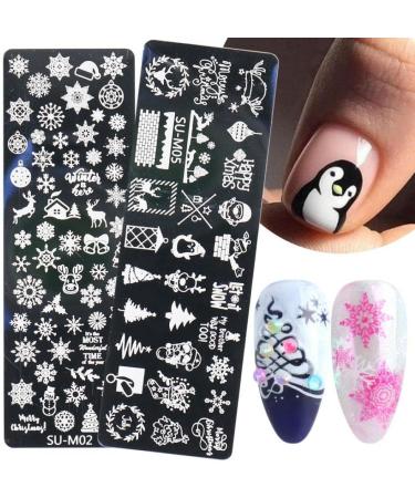 Danlai Christmas Nail Stamping Plates Kit - 6 Snowflake & Tree Designs for Manicure Art | Perfect for Women & Girls - Buy Online on GoSupps.com