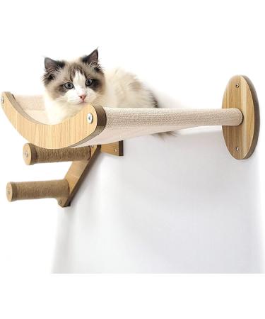 HeyKitten 17 Cat Wall Hammock for 2x4 Stud Mount - Stylish Floating Kitten Shelf for Large Cats - DIY Suspension Kitty Perch in Walnut - Buy Online on GoSupps.com