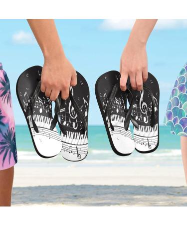 Mnsruu Musical Notes Piano Keys Flip Flops - Black & White for Home Hotel Spa & Travel - Buy Online on GoSupps.com