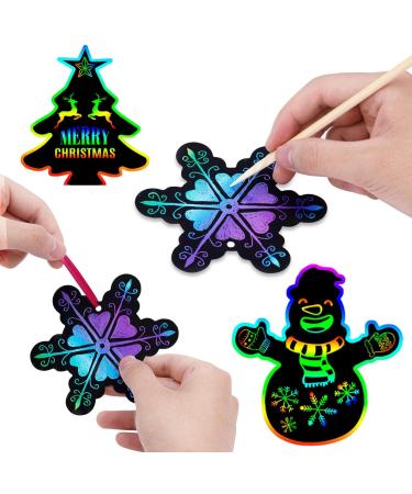 HLARTNET Christmas Scratch Paper - Magic Rainbow Art Crafts for Kids | Gift Tags & Ornaments Supplies - Buy Online on GoSupps.com