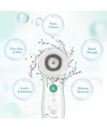 Touch Beauty Electric Facial Cleaning Brush Set - Waterproof with 3 Attachments | Gentle Exfoliation & Travel Case | 2 Speed Levels (Green) - Buy Online on GoSupps.com