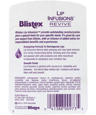 Blistex Lip Infusions Revive Lip Moisturizer 0.13 oz (6 Pack) - Hydrating Lip Care Bundle - Buy Online on GoSupps.com
