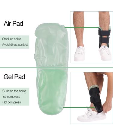 Orthomen Air Gel Ankle Brace | Adjustable Stirrup Splint for Sprains, Strains & Injury Protection - Rigid Stabilizer with Post-Op Cast Support - Black (1 Count) - Buy Online on GoSupps.com