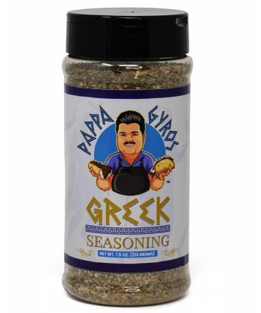 All Purpose Greek Seasoning Blend By Pappa Gyros - Authentic Mediterranean Seasoning | 100% All Natural Greek Savory Herb & Spice Mix | Hummus, Kebab, Gyro Seasoning | No MSG | 7.5oz