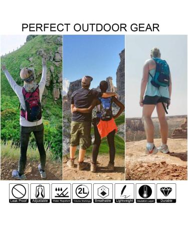 Mubasel Gear Insulated Hydration Backpack - 2L BPA Free Bladder - Keeps Liquid Cool for 4 Hours - Perfect for Running, Hiking, Cycling, Camping - Black/White - Buy Online on GoSupps.com
