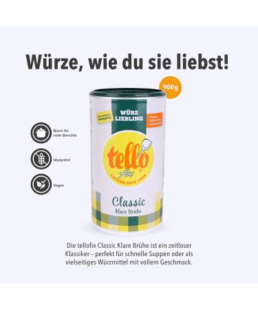 Buy Tellofix Classic Clear Broth - Versatile Low-Calorie Vegetable Broth - 900g Universal Spice Agent - Buy Online on GoSupps.com