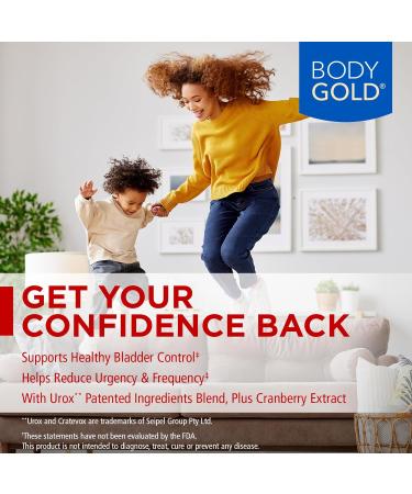 Body Gold Discreet Confidence - Helps Support Bladder Control Reduce Urgency and Frequency - Bladder Support with Urox Cranberry Extract Gluten Free Vegan 60-Day Guarantee 30 Serv 60 VegCaps - Buy Online on GoSupps.com