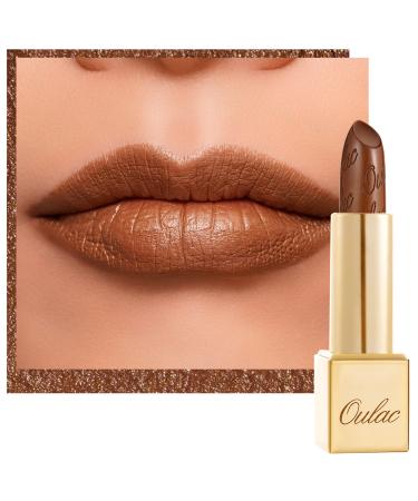 OULAC Metallic Shine Glitter Lipstick Nude High Impact Lipcolor Lightweight Soft and Ultra Hydrating Long Lasting Vegan & Cruelty-Free Full-Coverage Lip Color 4.3 g/0.15 Hawai Summer(08)