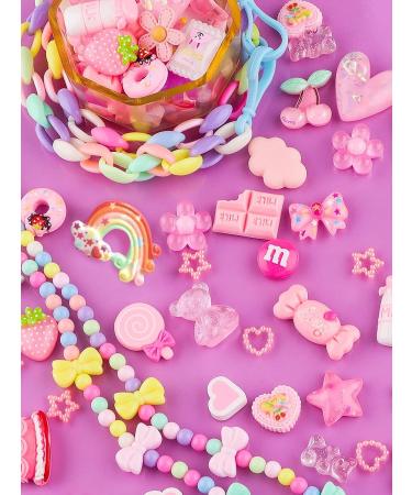 EBANKU 100 Pcs Pink Resin Flatback Decorations - 36 Styles Mixed Kawaii Slime Charms for DIY Crafts & Jewelry Making - Buy Online on GoSupps.com