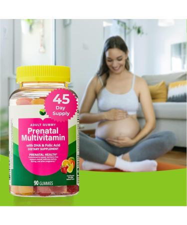 Prenatal Multivitamin Gummies with DHA & Folic Acid Fruit Flavor 90 Count 45-Day Supply Daily Prenatal Wellness Support Before During & After Pregnancy - Buy Online on GoSupps.com