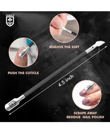 SENBACH Cuticle Trimmer with Cuticle Pusher Cuticle Remover Cuticle Nipper Professional Stainless Steel Cuticle Cutter Clipper Durable Pedicure Manicure Tools for Fingernails and Toenails (Black) Black (Pack of 2) - Buy Online on GoSupps.com