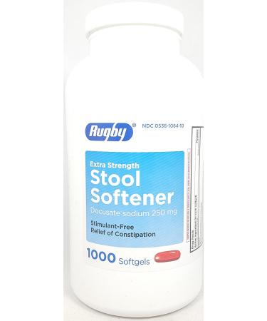 Rugby Stool Softener Docusate 250mg Softgels 1000 Count per Bottle 1000 Count (Pack of 1)