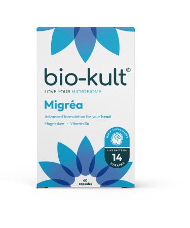 Bio-Kult Migr a Advanced Multi-Strain Bacterial Formulation with Magnesium Citrate and Vitamin B6 60 Capsules
