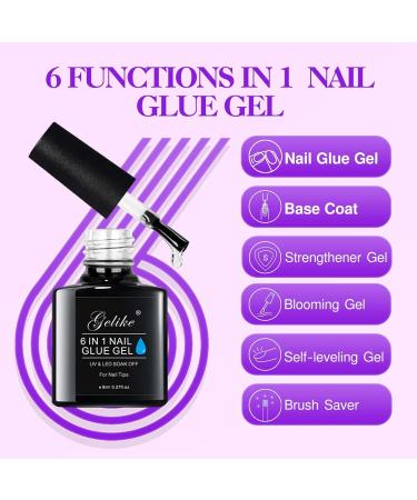 Gelike EC Nail Tips & Glue Kit | 240pcs Gel Extensions Mini Lamp French Nail Stamp - Perfect for Almond & Square Nails - Buy Online on GoSupps.com