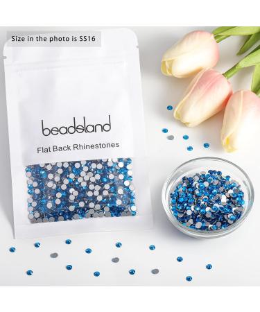 Beadsland 1440 Pcs Capri Blue SS16 Flat Back Rhinestones for Nail Art - High-Quality Nail Crystals for Stunning Designs - Buy Online on GoSupps.com