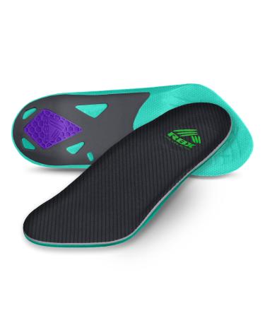 RBX Plantar Fasciitis Ortho Insoles  3/4 Size for Women (Mint)