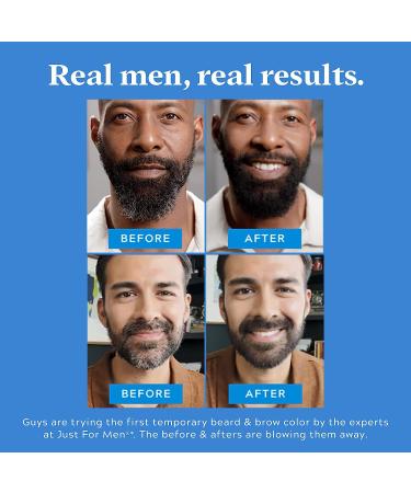 Just for Men 1-Day Beard & Brow Color - Temporary Black Color for Fuller Look | Up to 30 Applications - Buy Online on GoSupps.com
