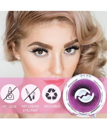 Reusable Self Adhesive Eyelashes - No Glue False Eyelashes for Natural Look (2 Pairs) - Self Sticking Eco-Friendly Beauty - Buy Online on GoSupps.com
