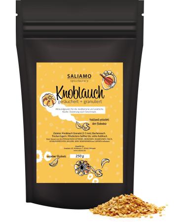 250g garlic dried and smoked with beech wood garlic granulate for the Mediterranean and Asian cuisine Pizza pasta grill saucen garlic butter and seafood |Saliamo 250.0 gram