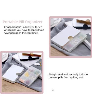 Portable Pill Organizer 6 Compartments - Travel Pill Case for Purse/Pocket - Small Pillbox Dispenser for Medicines & Supplements - 3 Count Pack - Buy Online on GoSupps.com
